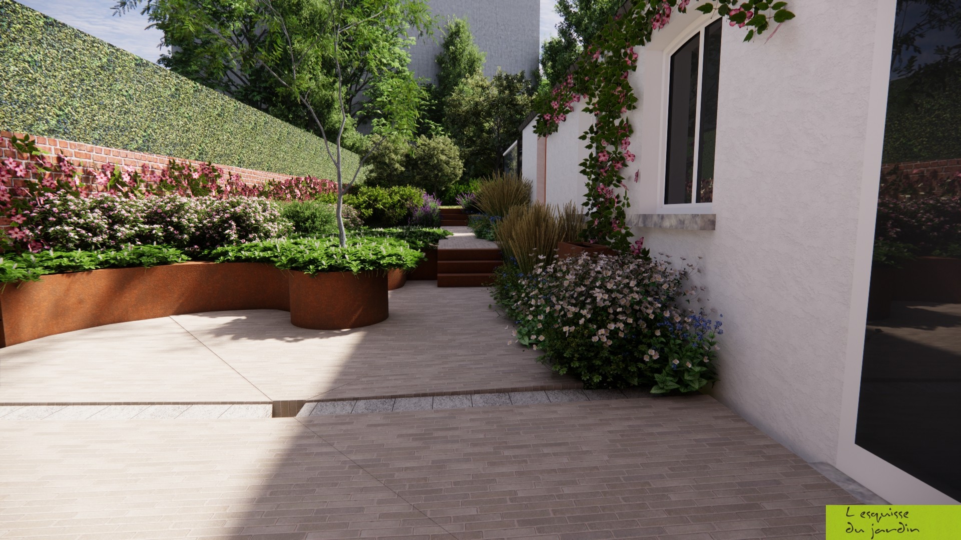 Jardin de ville à Gembloux Création de paysagiste à Gembloux